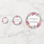 水の色ワイルドフラワーウェディング日付を保存 コンフェッティ (裏面)