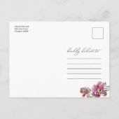 水の色ワイルドフラワーウェディング日付を保存 ポストカード (裏面)