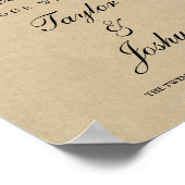 水の色ワイルドフラワーウェルカム結婚のサイン ポスター (角)