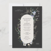 水の色ワイルドフラワーエレガントウェディング招待状 招待状 (正面)