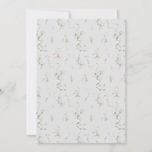 水の色ワイルドフラワーエレガントウェディング招待状 招待状 (裏面)