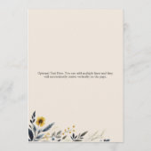 水の色ワイルドフラワーエレガントズベージュ結婚のメニュー メニュー (裏面)