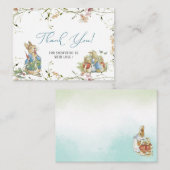 水の色ワイルドフラワーエレガントピーターうさぎベビーs ノートカード (正面/裏面)