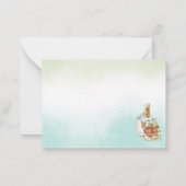 水の色ワイルドフラワーエレガントピーターうさぎベビーs ノートカード (裏面)