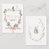 水の色ワイルドフラワーエレガントピーターうさぎベビーs ノートカード (正面/裏面)