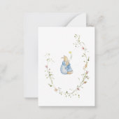 水の色ワイルドフラワーエレガントピーターうさぎベビーs ノートカード (裏面)