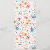 水の色ワイルドフラワーエレガントボホ結婚のメニュー メニュー (裏面)