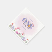 水の色ワイルドフラワーオネダーフル春誕生日 スタンダードカクテルナプキン (角)