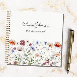 水の色ワイルドフラワーカラフルベビーメモリ帳 ノートブック