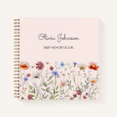 水の色ワイルドフラワーカラフルベビーメモリ帳 ノートブック (正面)