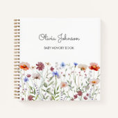 水の色ワイルドフラワーカラフルベビーメモリ帳 ノートブック (正面)