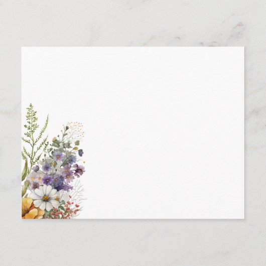 水の色ワイルドフラワーガーデンアーチフローラ結婚ズ エンクロージャーカード (裏面)
