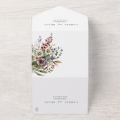 水の色ワイルドフラワーガーデンアーチフローラ結婚ズ オールインワン招待状 (外側)