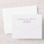 水の色ワイルドフラワーガーデンアーチフローラ結婚ズ オールインワン招待状 (裏面)