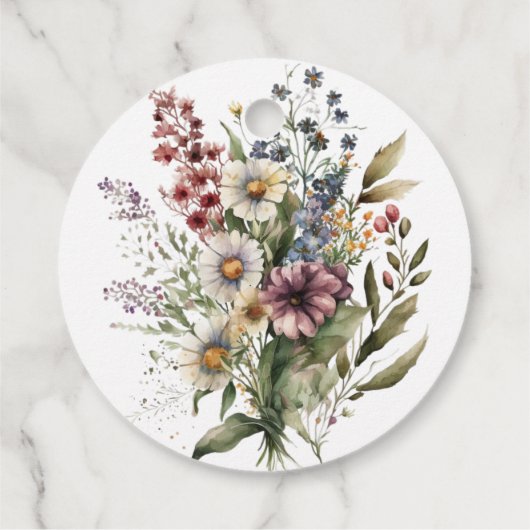 水の色ワイルドフラワーガーデンアーチフローラ結婚ズ フェイバータグ (裏面)