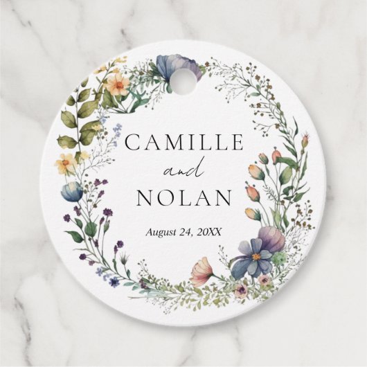 水の色ワイルドフラワーガーデンアーチフローラ結婚ズ フェイバータグ (正面)