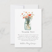 水の色ワイルドフラワーケピー悔やみや弔慰葬儀 サンキューカード (正面)