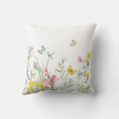 水の色ワイルドフラワーサマーメドウフローラ クッション (裏面)