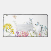 水の色ワイルドフラワーサマーメドウフローラ デスクマット (キーボード&マウス)