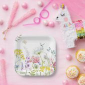 水の色ワイルドフラワーサマーメドウフローラ ペーパープレート (パーティー)