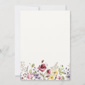 水の色ワイルドフラワーシップと参照ベビーシャワー 招待状 (裏面)