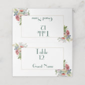 水の色ワイルドフラワーシンプルのエレガントな結婚式 プレイスカード (外部開封)