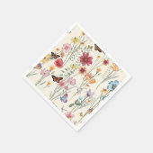水の色ワイルドフラワーズ春サマーメドウ スタンダードカクテルナプキン (角)