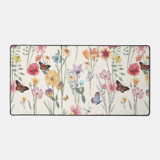 水の色ワイルドフラワーズ春サマーメドウ デスクマット (正面)