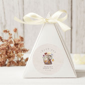 水の色ワイルドフラワーティーパーティーありがとう ラウンドシール