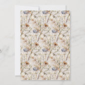 水の色ワイルドフラワーティーパーティーブライダルシャワー 招待状 (裏面)