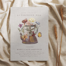 水の色ワイルドフラワーティーパーティー誕生日