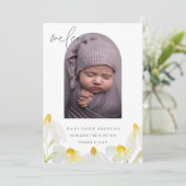 水の色ワイルドフラワーデイジーベビー発表 案内状 (スタンド正面)