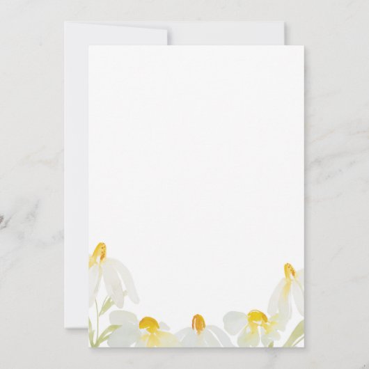 水の色ワイルドフラワーデイジーベビー発表 案内状 (裏面)