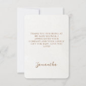 水の色ワイルドフラワーバタフライボホベイビーシャワー サンキューカード (裏面)