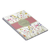 水の色ワイルドフラワーバラとセージ開花ワイルド ノートブック (右側)