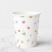 水の色ワイルドフラワーパターン赤ちゃんシャワー 紙コップ (裏面)