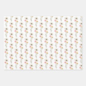 水の色ワイルドフラワーパーソナライズされた誕生日と名前 ラッピングペーパーシート (正面3)