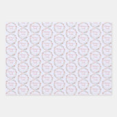 水の色ワイルドフラワーパーソナライズされた誕生日と名前 ラッピングペーパーシート (正面2)