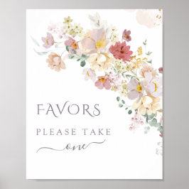 水の色ワイルドフラワーパープル春ブライダルの好意 ポスター