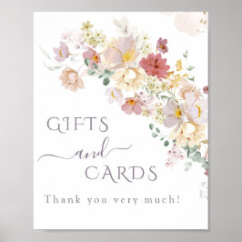 水の色ワイルドフラワーパープル春ブライダルギフト ポスター