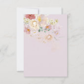 水の色ワイルドフラワーパープル春ブライダルシャワー サンキューカード (裏面)