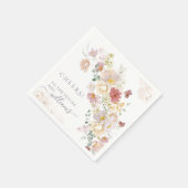 水の色ワイルドフラワーパープル春ブライダルシャワー スタンダードカクテルナプキン (角)