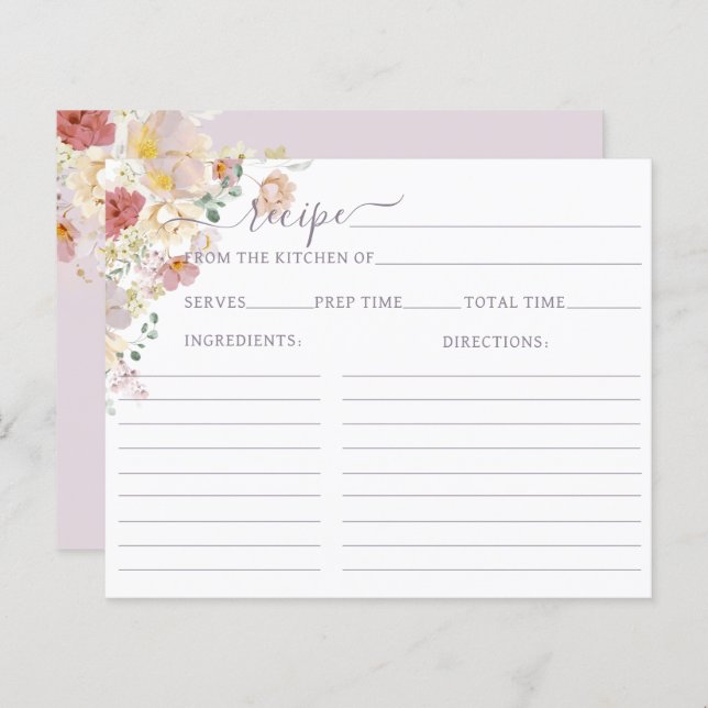 水の色ワイルドフラワーパープル春ブライダルレシピ (正面/裏面)