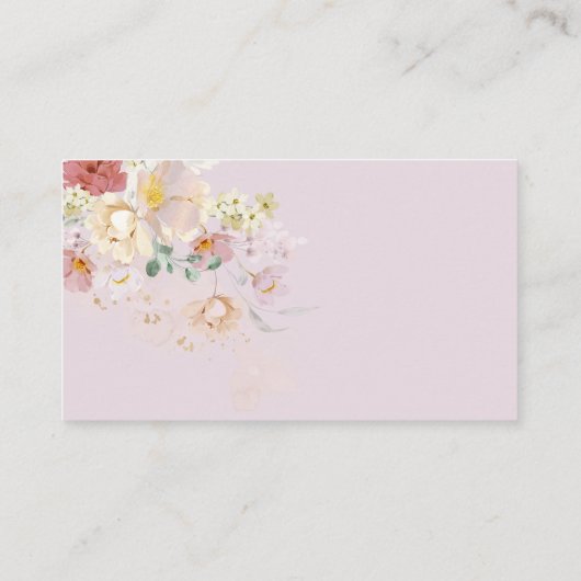 水の色ワイルドフラワーパープル春ブライダルレシピ エンクロージャーカード (裏面)