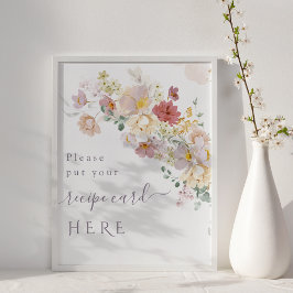 水の色ワイルドフラワーパープル春ブライダルレシピ ポスター