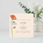 水の色ワイルドフラワーフローラエレガントウェディング 招待状 (スタンド正面)