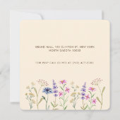 水の色ワイルドフラワーフローラエレガントウェディング 招待状 (裏面)