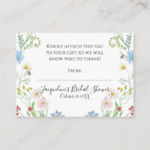 水の色ワイルドフラワーフローラディスプレイベビーシャワー エンクロージャーカード (裏面)