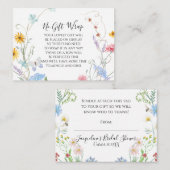 水の色ワイルドフラワーフローラディスプレイベビーシャワー エンクロージャーカード (正面/裏面)