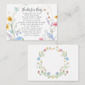 水の色ワイルドフラワーフローラビーブックベビーシャワー エンクロージャーカード (正面/裏面)